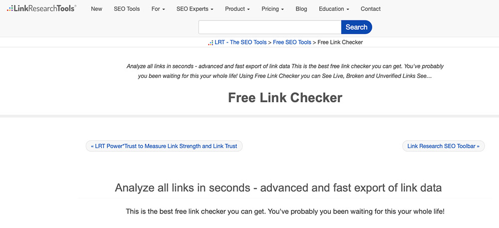 Free link checker tool for your seo site audit.