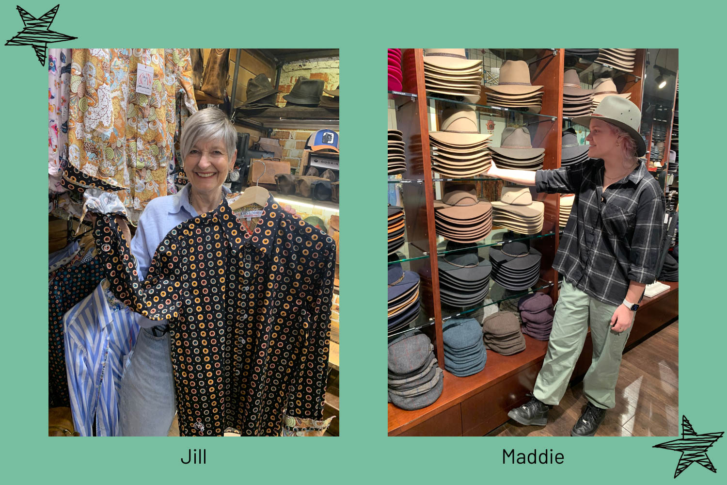 Sales assistants Jill and Maddie in the Brisbane Arcade.